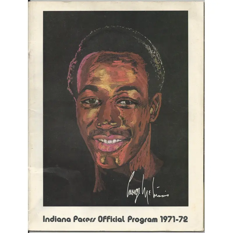 1971 Indiana Pacers vs Utah Stars ABA Basketball Program, McGinnis Cover