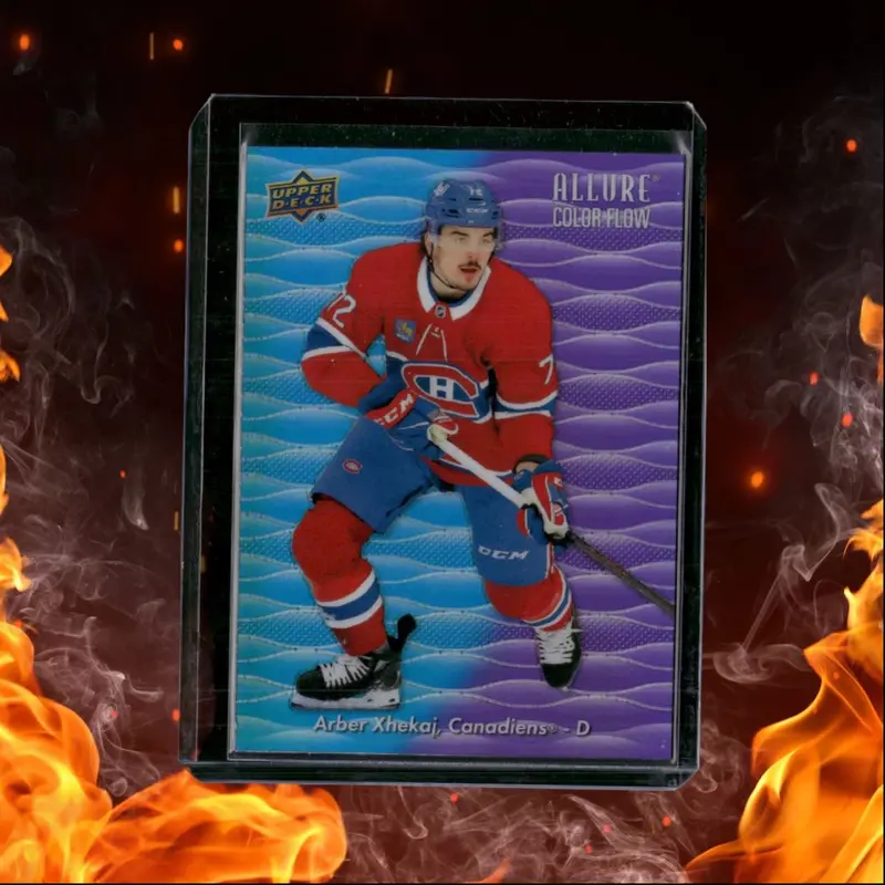 2023-24 Upper Deck Allure Arber Xhekaj Color Flow Blue Purple SP #CF-3
