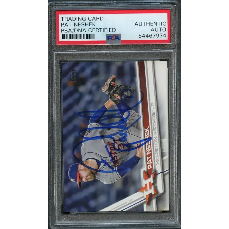 2017 Topps #272 Pat Neshek Signed Card PSA Slabbed Auto Astros