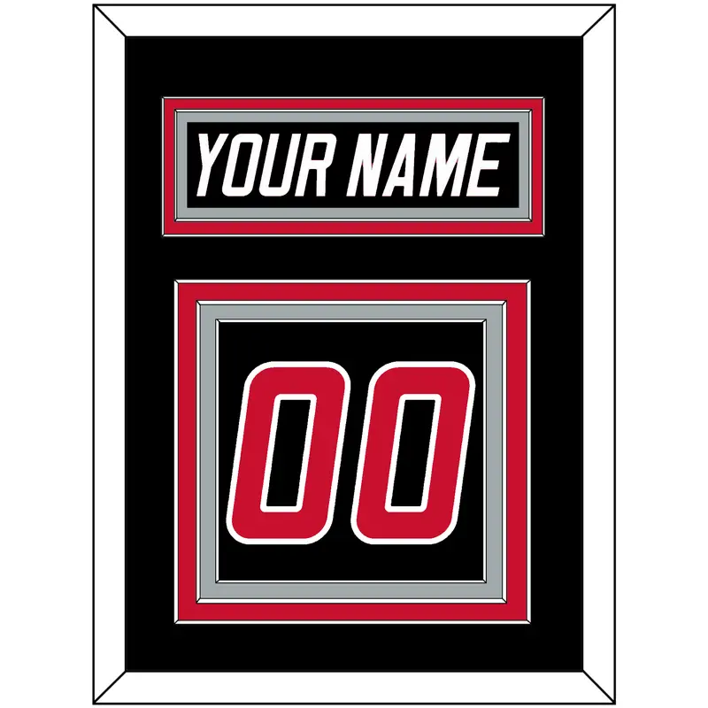 Carolina Nameplate & Number (Back) - Alternate Black (2008-2017) - Triple Mat 3