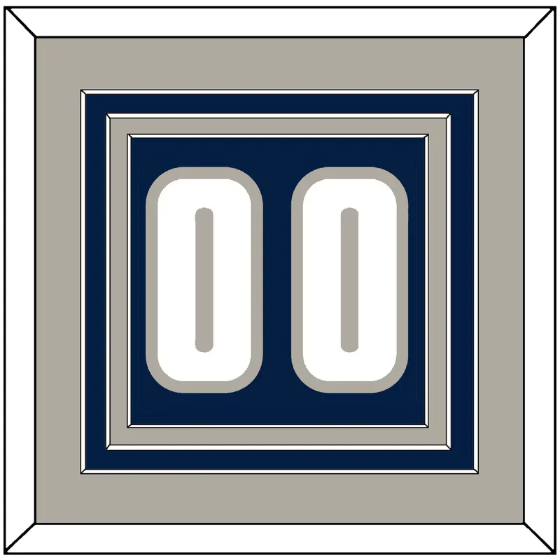 Georgetown Basketball Number - Road Blue (1994-1996) - Triple Mat 3