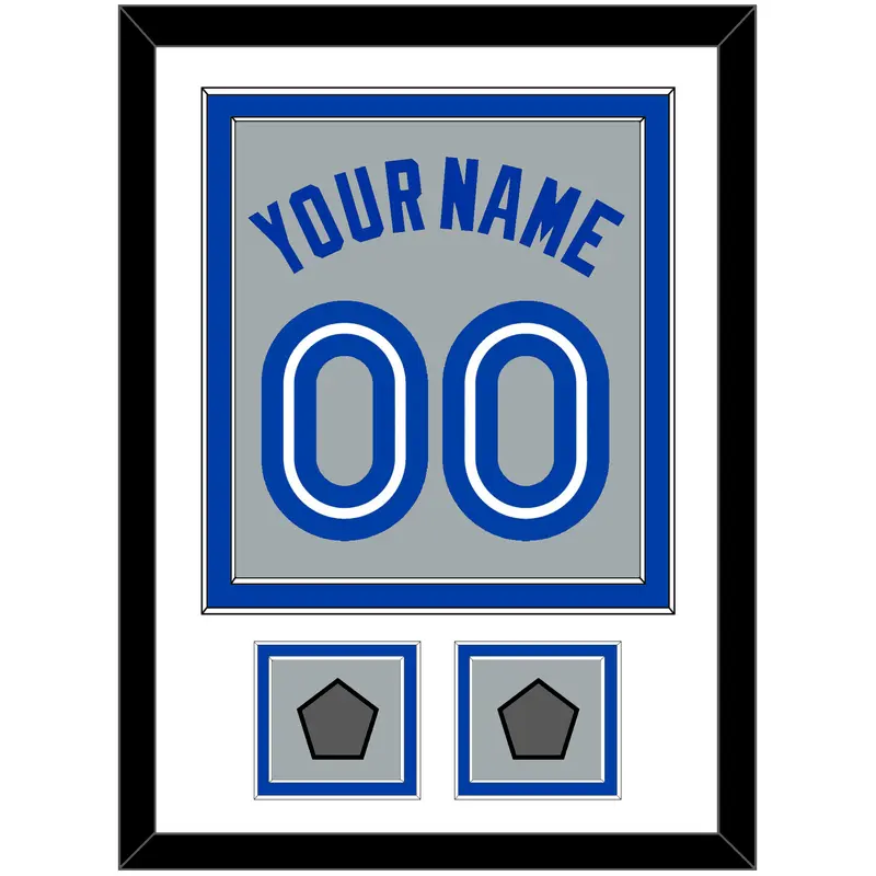 Toronto Name & Number With 2 World Series Patches - Road Gray (1989-1996) - Double Mat 1