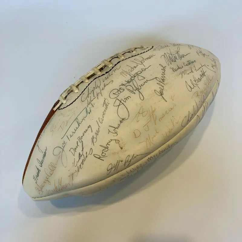 1974 University Of Georgia Bulldogs Team Signed Spalding Football Vince Dooley