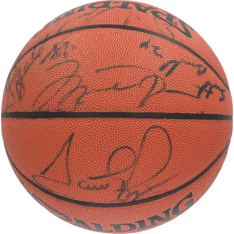 Michael Jordan 1997-98 Chicago Bulls Team Signed Basketball "The Last Dance" JSA