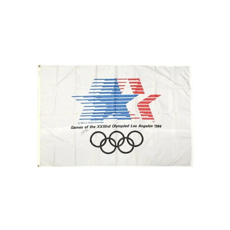 Michael Jordan Signed 6 Foot Original Flag From 1984 Olympics USA UDA & JSA COA