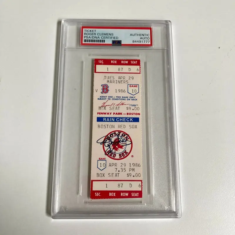 Roger Clemens Signed 20 K Strikeout Game Ticket April 29, 1986 PSA DNA COA