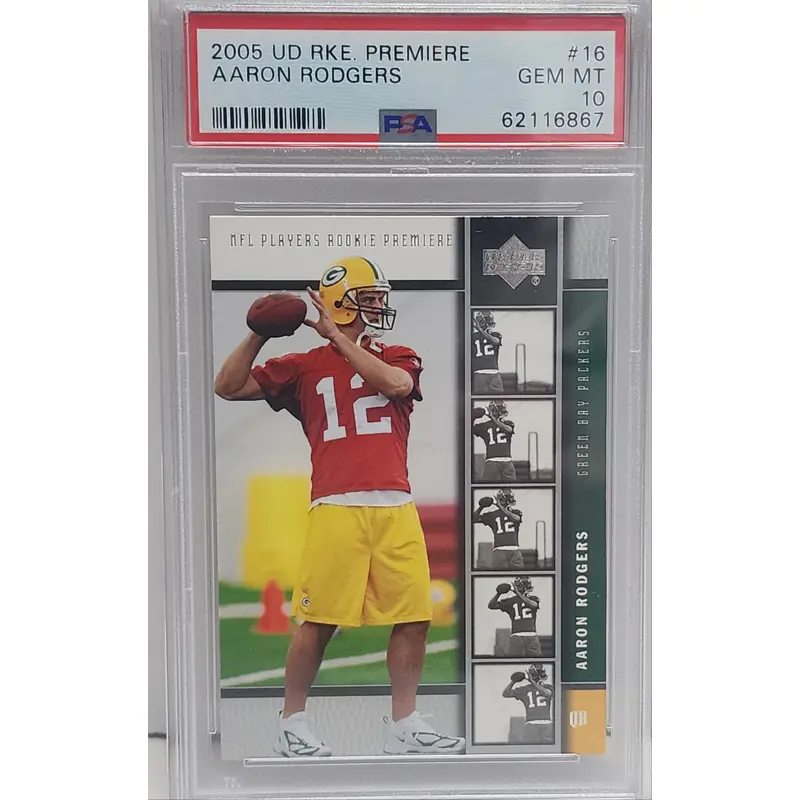 Aaron Rodgers 2005 Upper Deck Rookie Premiere Rookie #16 PSA 10 Gem Mint