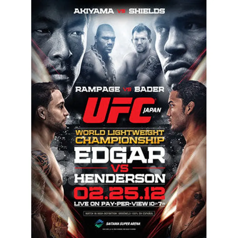 UFC 144 (Edgar vs Henderson) Official Fight Bill Poster (Japan 2/26/2012)