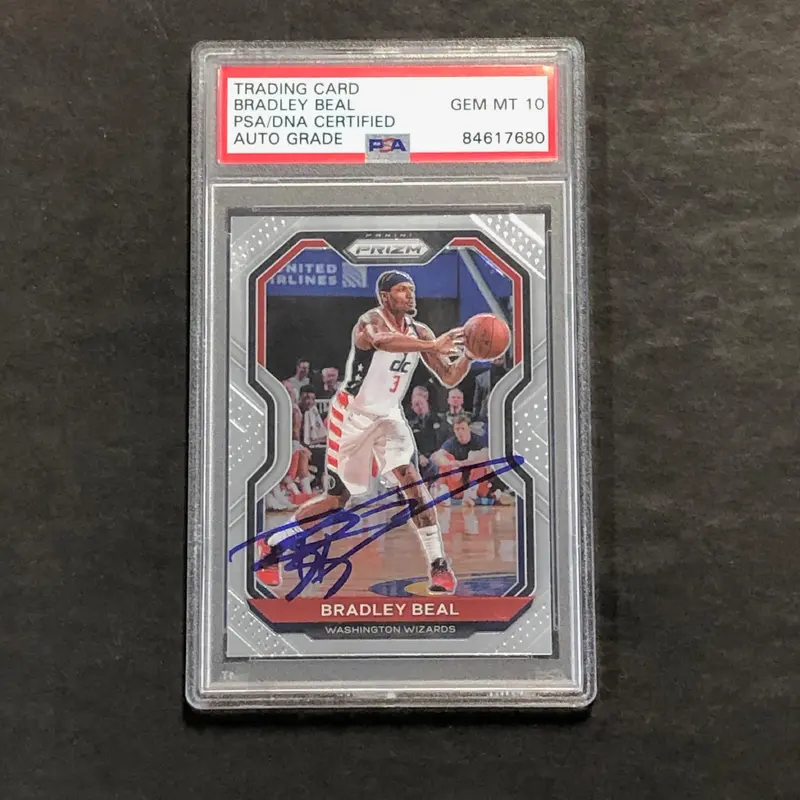 2020-21 Panini Prizm #230 Bradley Beal Signed Card AUTO 10 PSA Slabbed Wizards