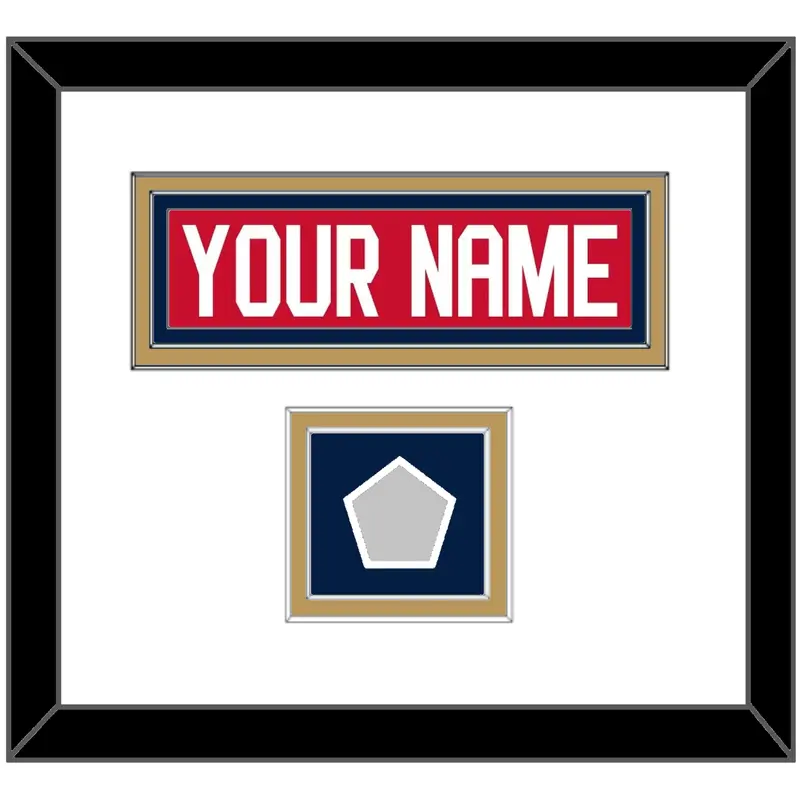 Florida Nameplate & Back To Back Stanley Cup Champions Patch - Home Red - Double Mat 2