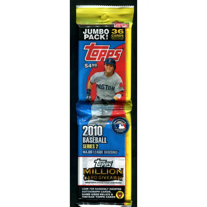 2010 Topps Baseball Unopened Series 2 Jumbo Hanger Pack (36)
