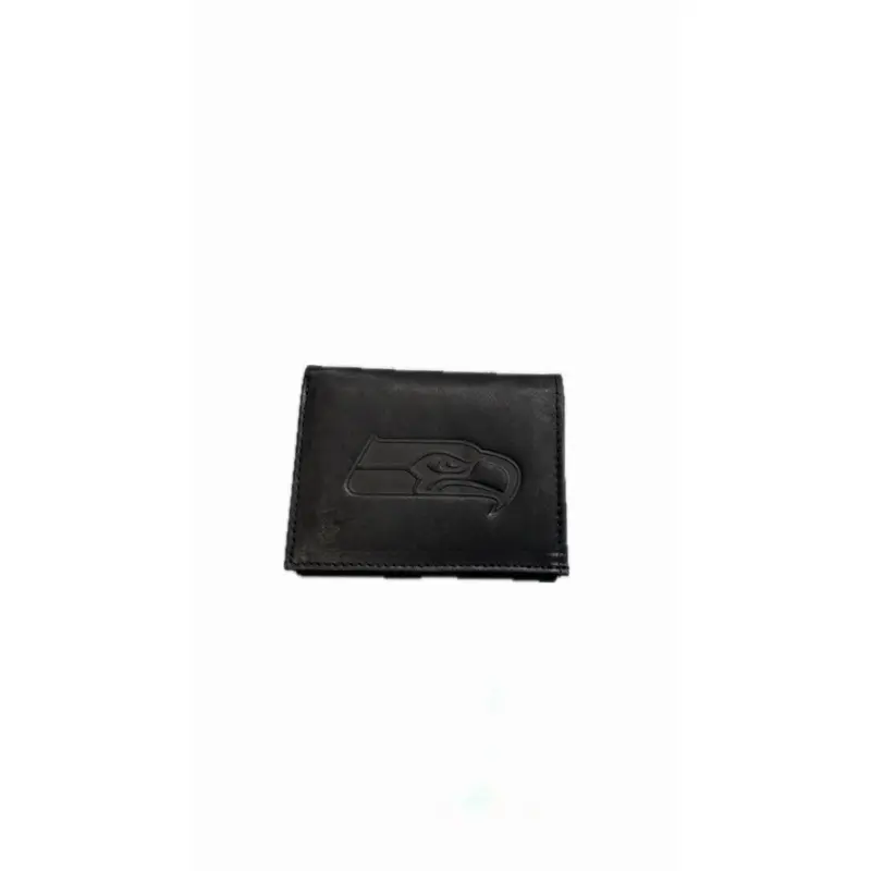 Black Engraved Seahawks Tri-fold Wallet