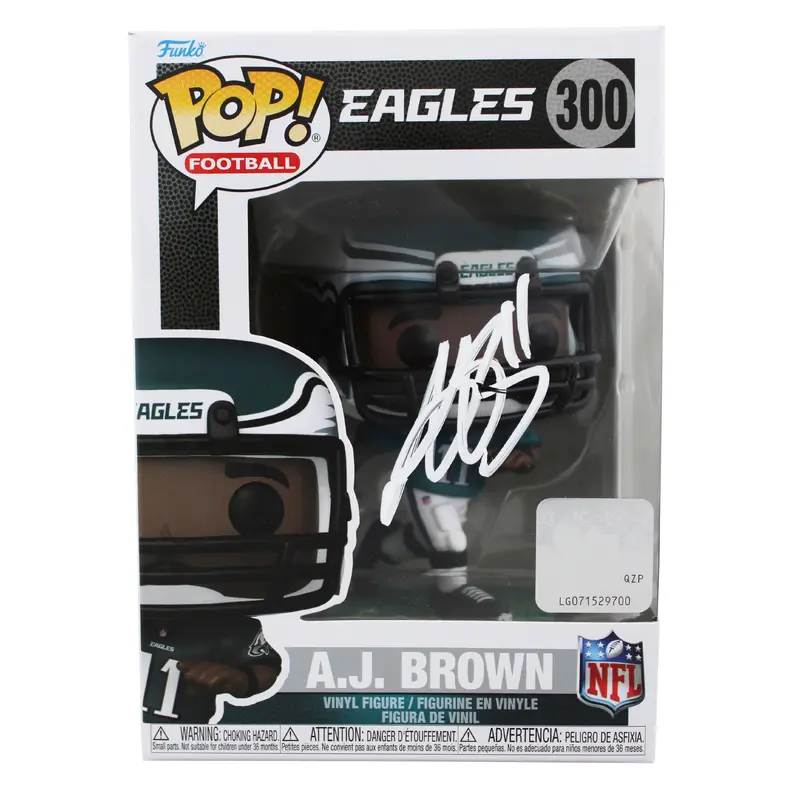 Eagles A.J. Brown Signed #300 Funko Pop Vinyl Figure BAS Witnessed #2W754458