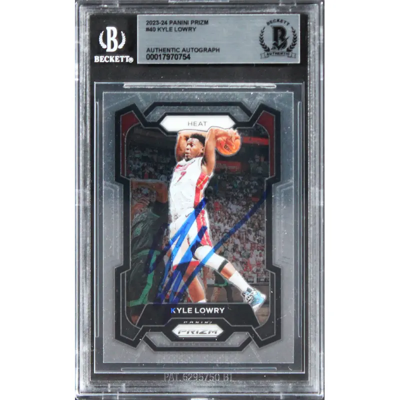 Heat Kyle Lowry Authentic Signed 2023 Panini Prizm #40 Card BAS Slabbed