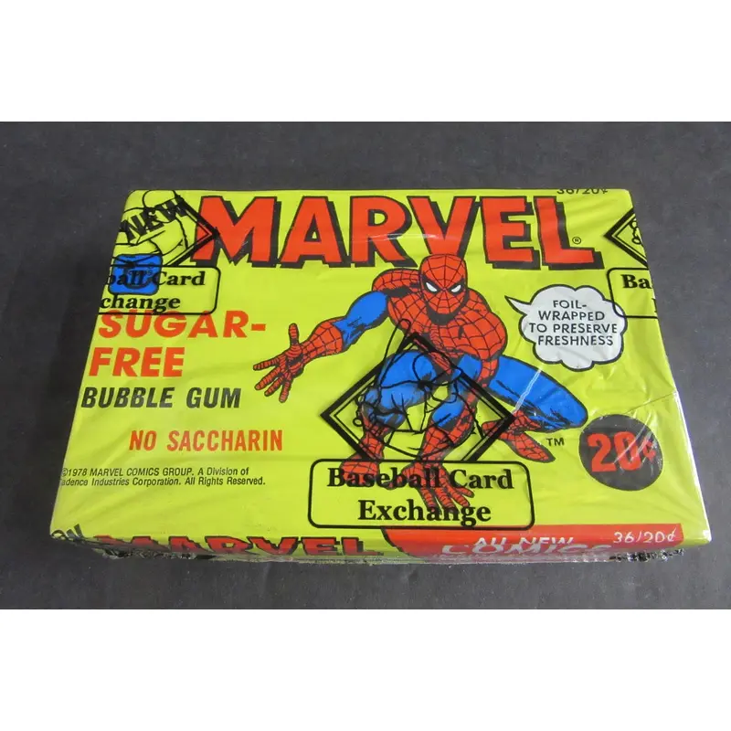 1978 Topps Marvel Comics Sugar Free Gum Box (w/ foil wrap) (BBCE)