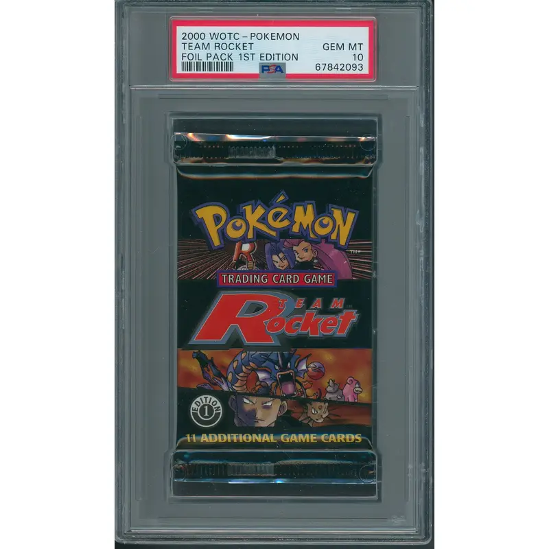 2000 WOTC Pokemon Team Rocket Unopened 1st Edition Foil Pack Team Rocket PSA 10 *2093