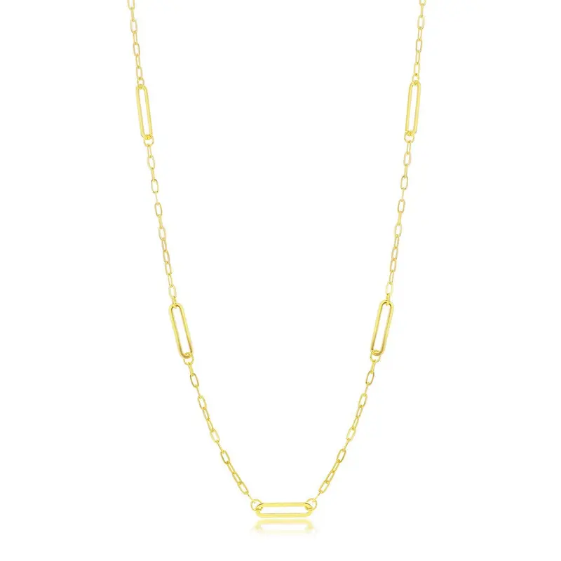Sterling Silver Paperclip by the Yard Necklace - Gold Plated