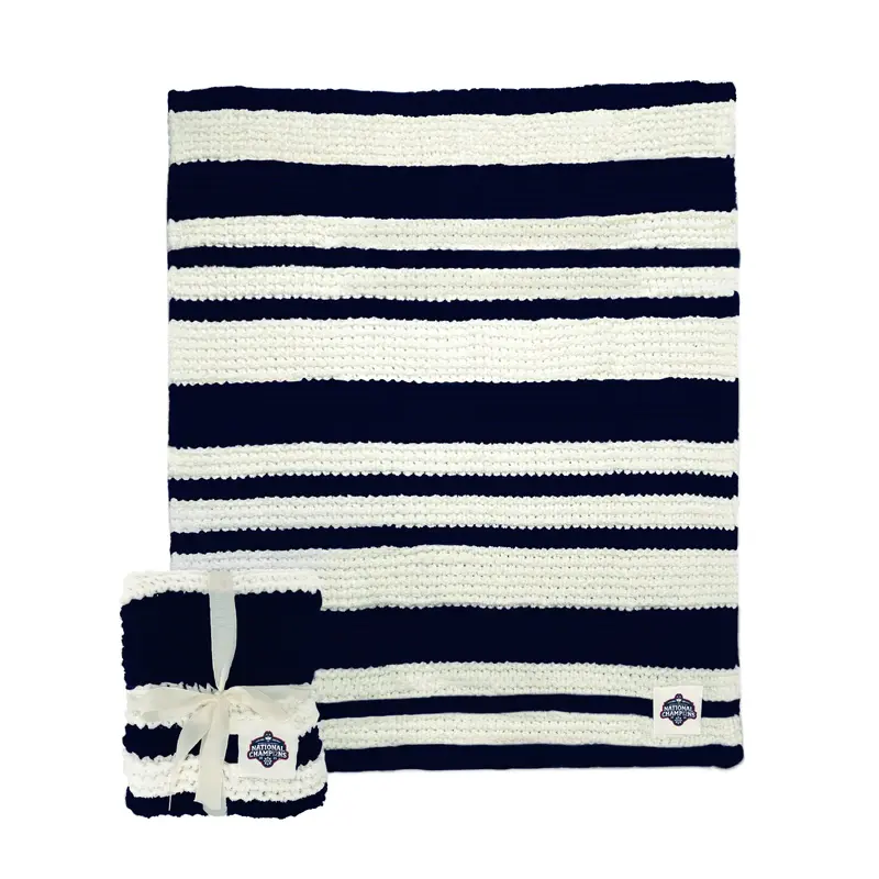 UCONN 2025 Womens Basketball Champions Cable Knit Throw