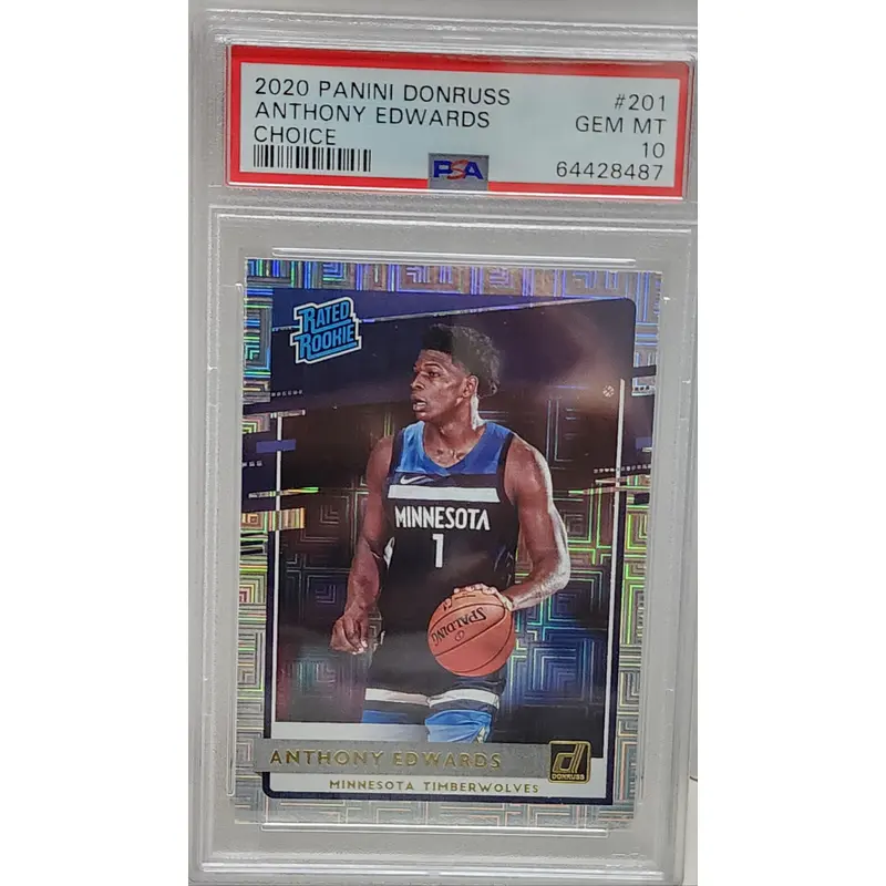 Anthony Edwards 2020 Panini Donruss Choice RC #201 PSA 10 Gem Mint