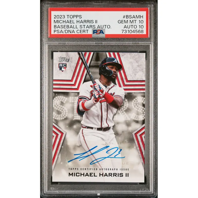 Michael Harris II 2023 Topps Baseball Stars Rookie Auto PSA 10 Auto 10