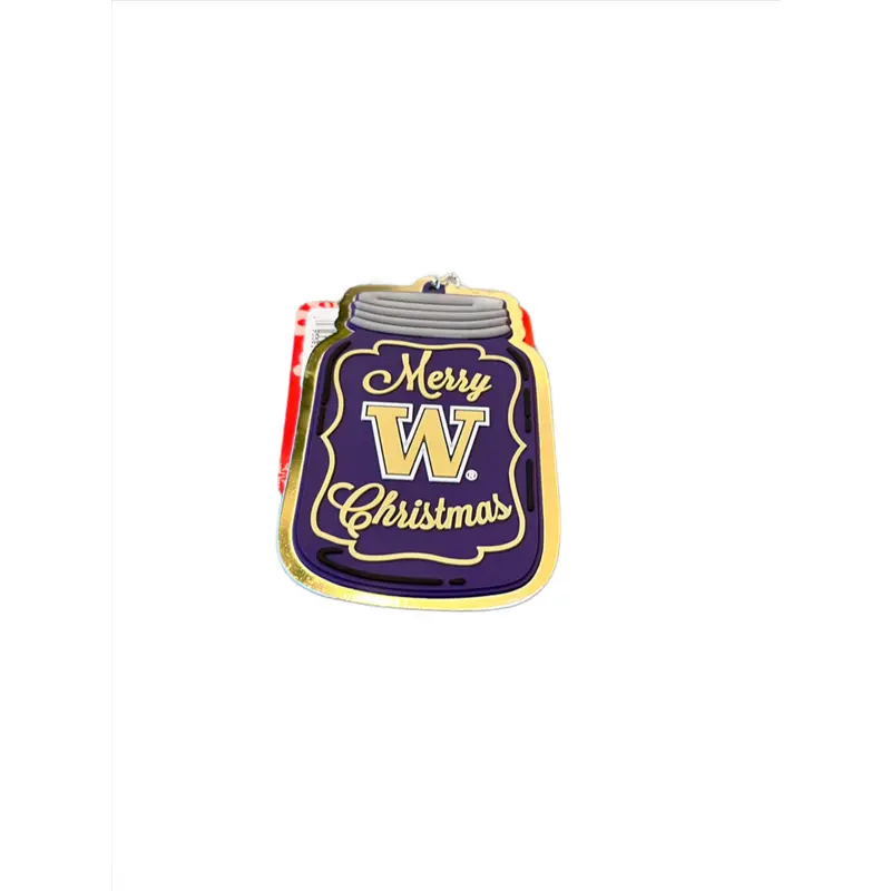 UW Flat Mason Jar Ornament