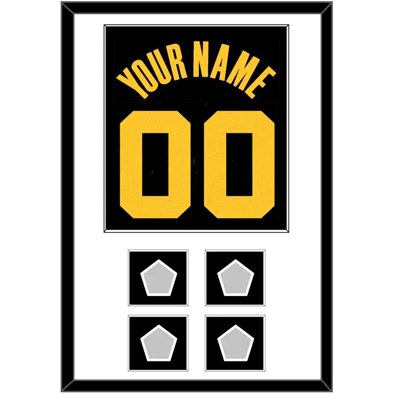 Golden State Name & Number With 4 Finals Patches - Black City (2021-2022) - Single Mat 1