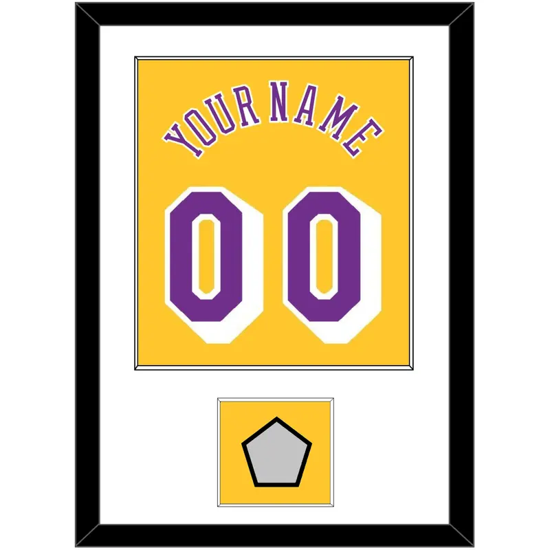 Los Angeles Name & Number With Trophy Patch - Home Yellow (1978-1997) - Single Mat 1