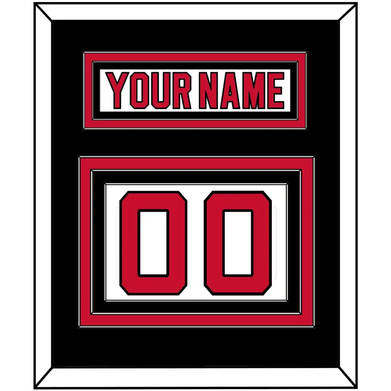 New Jersey Nameplate & Number (Back) - Home White (1992-2007) - Triple Mat 3