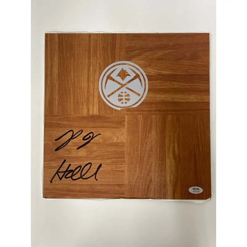 PJ Hall Signed Floorboard PSA/DNA Autographed Denver Nuggets