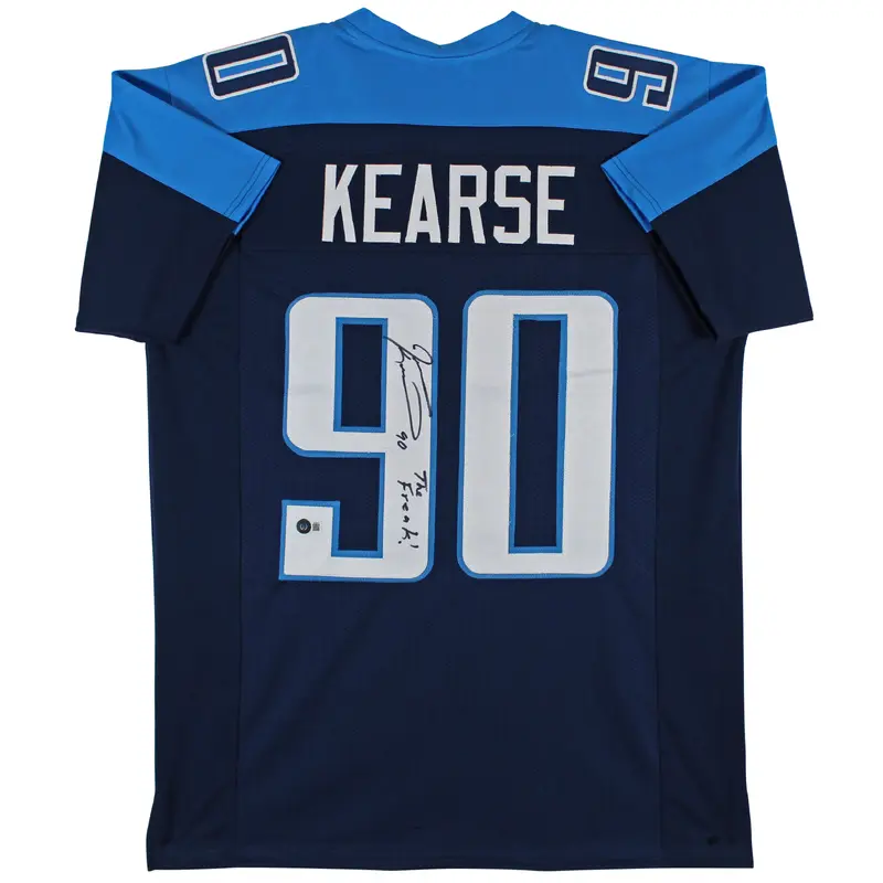 Jevon Kearse "The Freak" Signed Navy Blue Pro Style Jersey BAS Witness #W598017