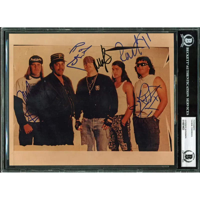 Suicidal Tendencies (5) Muir, Trujillo, Clark Signed 8x10 Photo BAS Slabbed