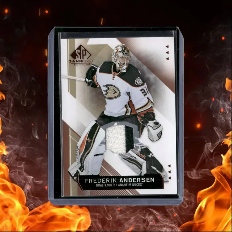 2015-16 SP Game Used Frederik Andersen 2 color jersey Auto #47