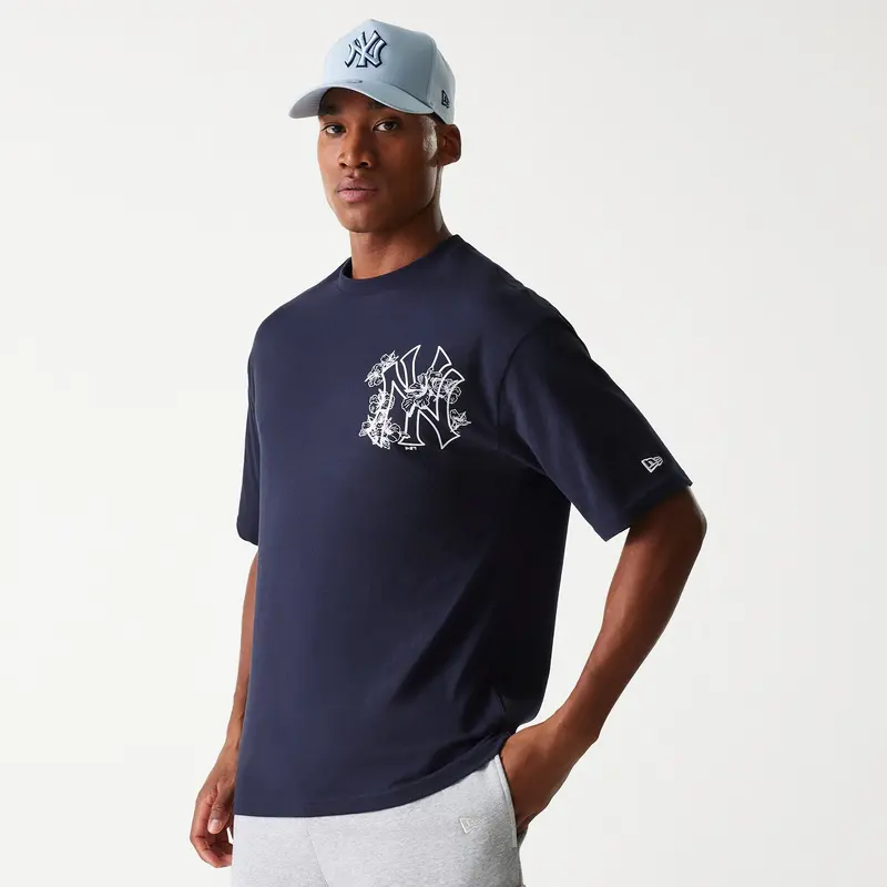 New Era - MLB FLORAL Graphic - Oversize Tee - New York Yankees - Navy