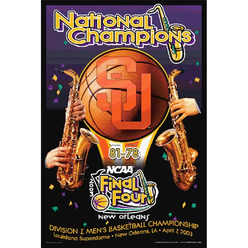 Syracuse Orangemen Basketball 2003 NCAA National Champions Commemorative Poster