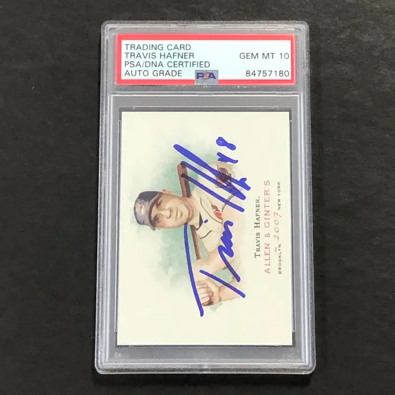 2007 Topps Allen & Ginter's #287 Travis Hafner Signed Card PSA Slabbed Auto 10 Yankees