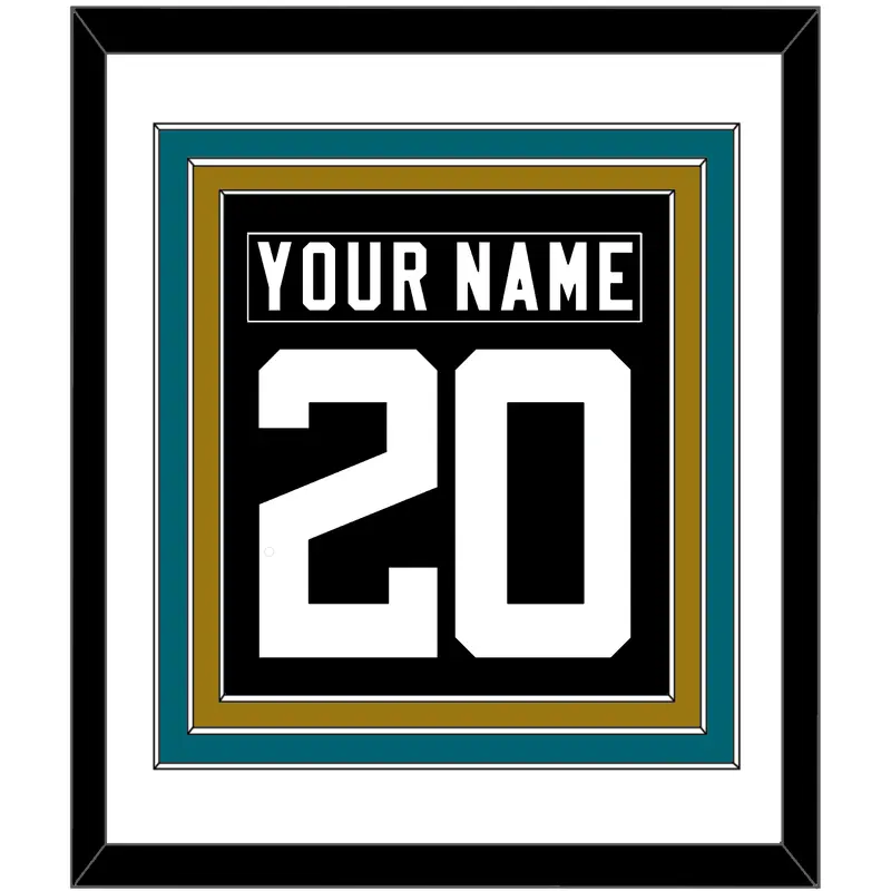 Jacksonville Nameplate & Number (Back) Combined - Alternate Black - Triple Mat 1