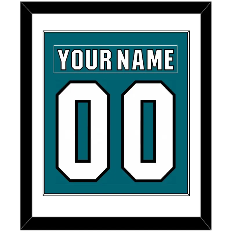 San Jose Nameplate & Number (Back) Combined - Home Teal (2017-2022) - Single Mat 1