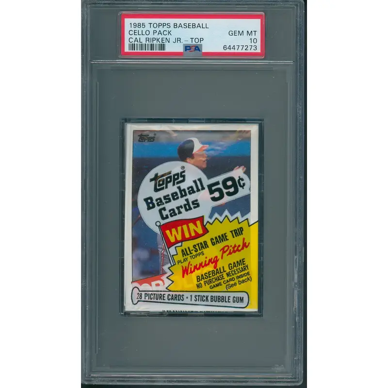 1985 Topps Baseball Cello Pack Cal Ripken Jr. PSA 10 *7273