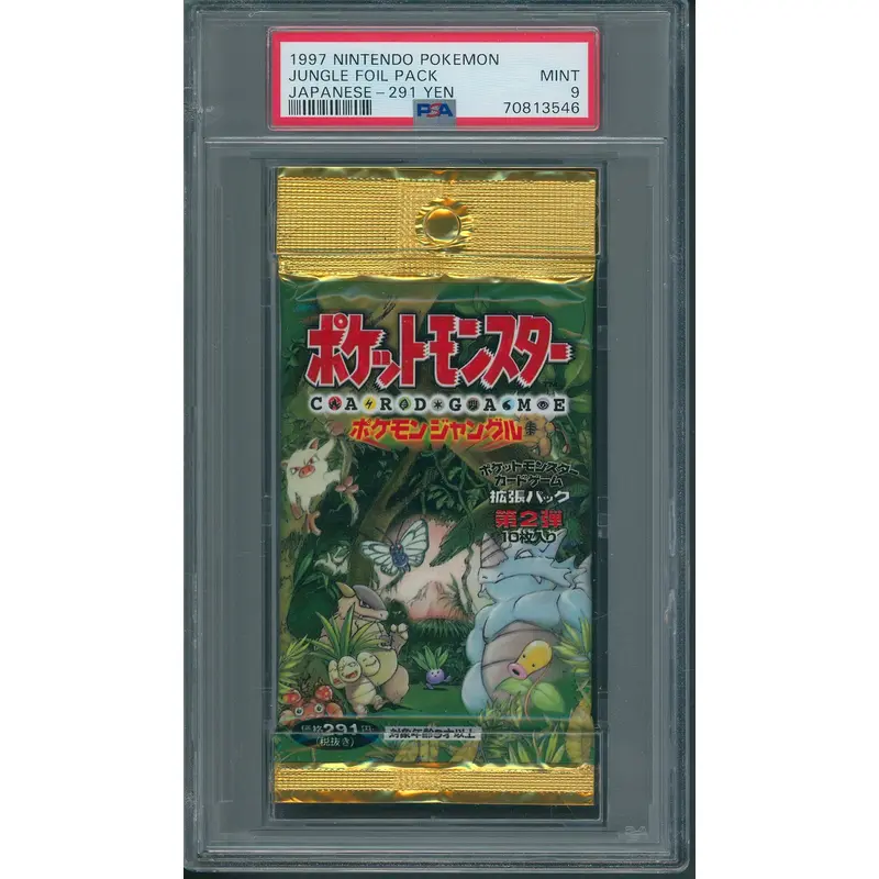 1997 Nintendo Pokemon Jungle Unopened Foil Pack Japanese 291 Yen PSA 9 *3546