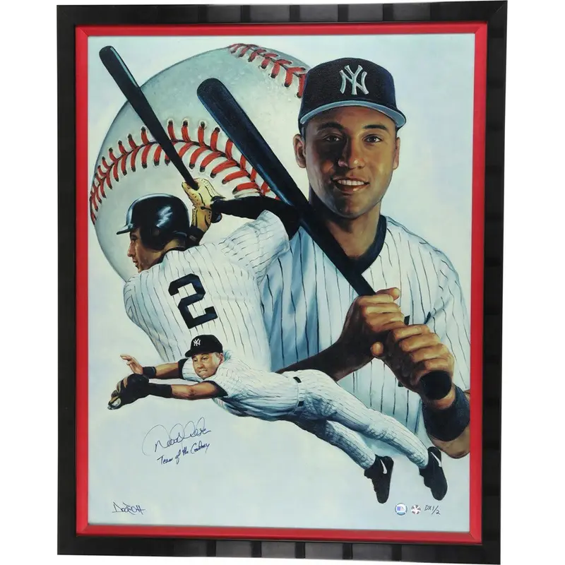 Magnificent Derek Jeter "Team Of The Century" Signed Art Giclee 36X45 JSA 1 of 2