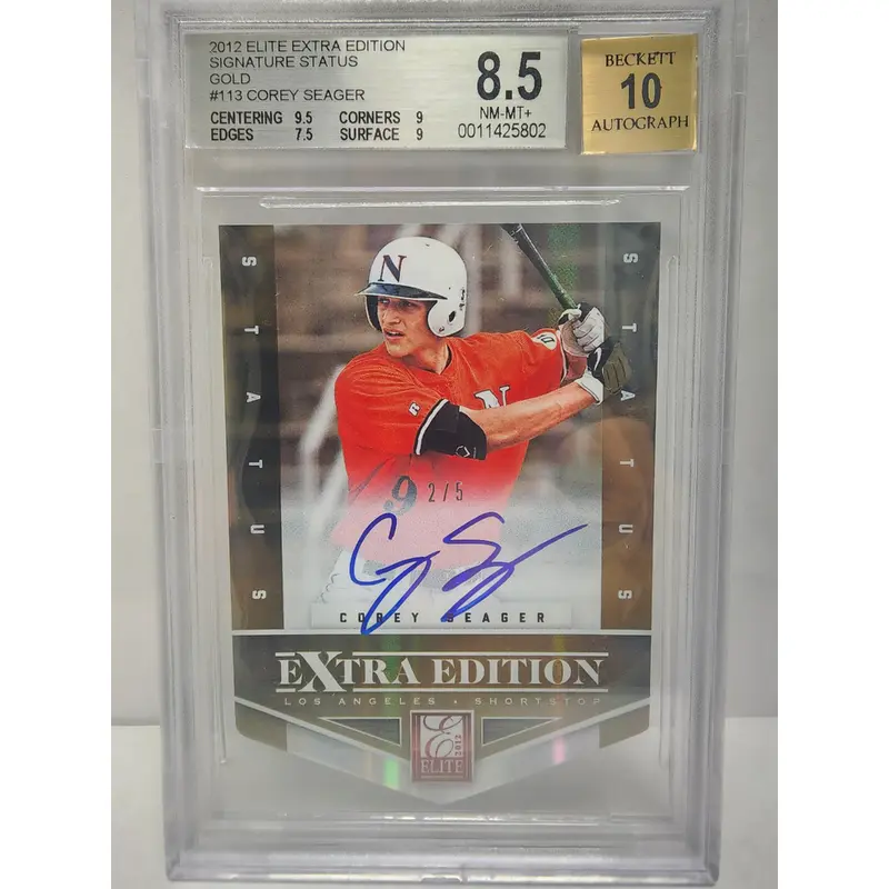 Corey Seager 2012 Elite Extra Edition Gold Auto #2/5 BGS 8.5 Auto 10