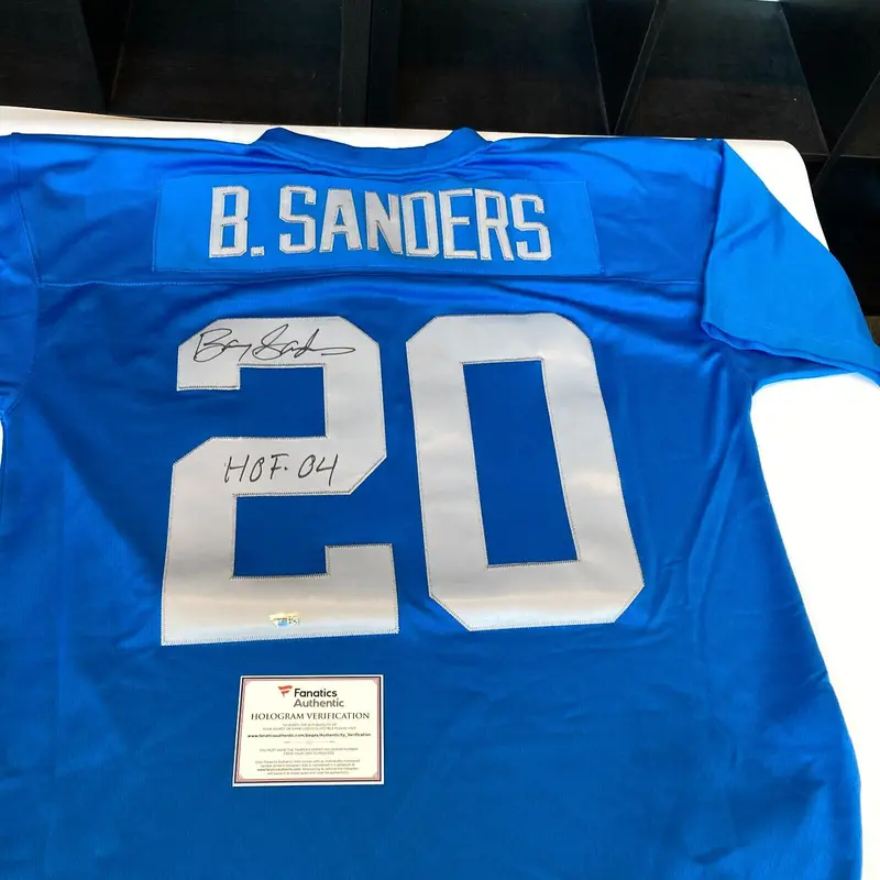 Barry Sanders "HOF 2004" Signed Authentic Detroit Lions Jersey Fanatics COA