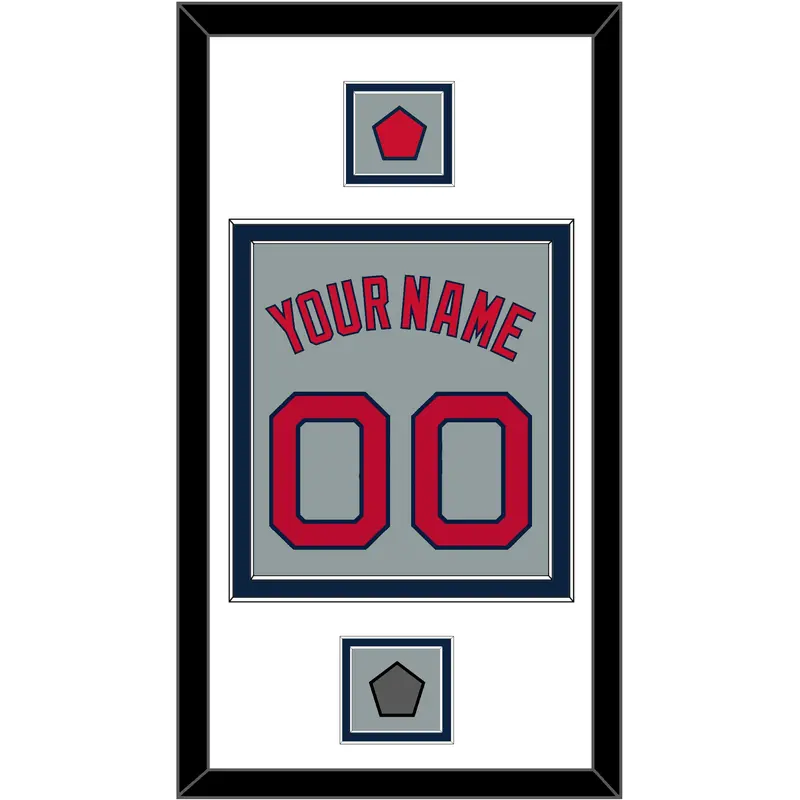 Boston Name, Number, Logo Patch & World Series Jersey Patch - Road Gray - Double Mat 2