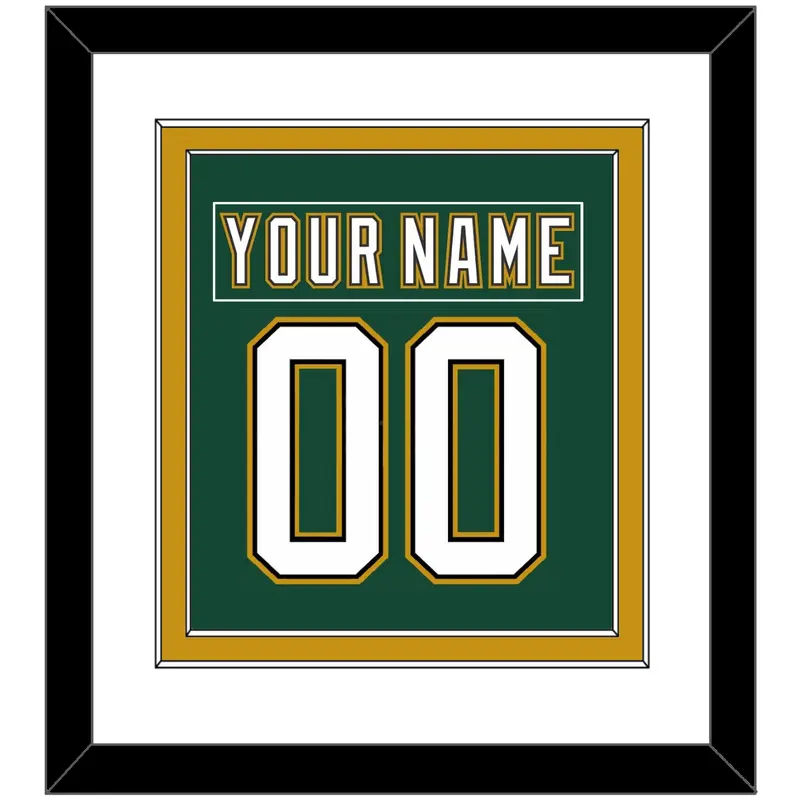 Dallas Nameplate & Number (Back) Combined - Alternate Green (1997-1999) - Double Mat 2