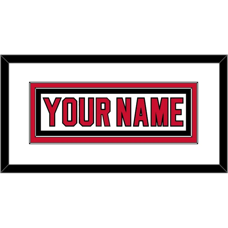 New Jersey Nameplate - Road White (2007-2017) - Double Mat 1
