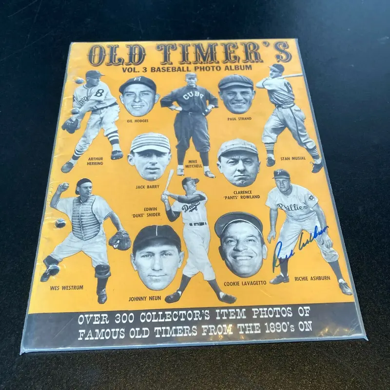 Richie Ashburn Multi Signed Autographed 1950's Baseball Magazine Program