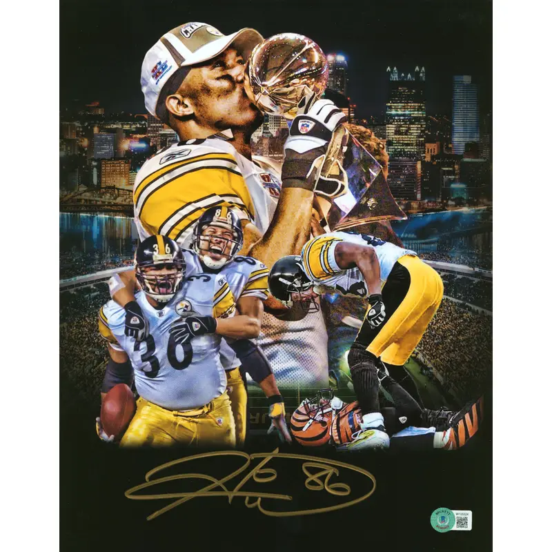 Steelers Hines Ward Authentic Signed 11x14 Custom Edit Photo BAS Witnessed