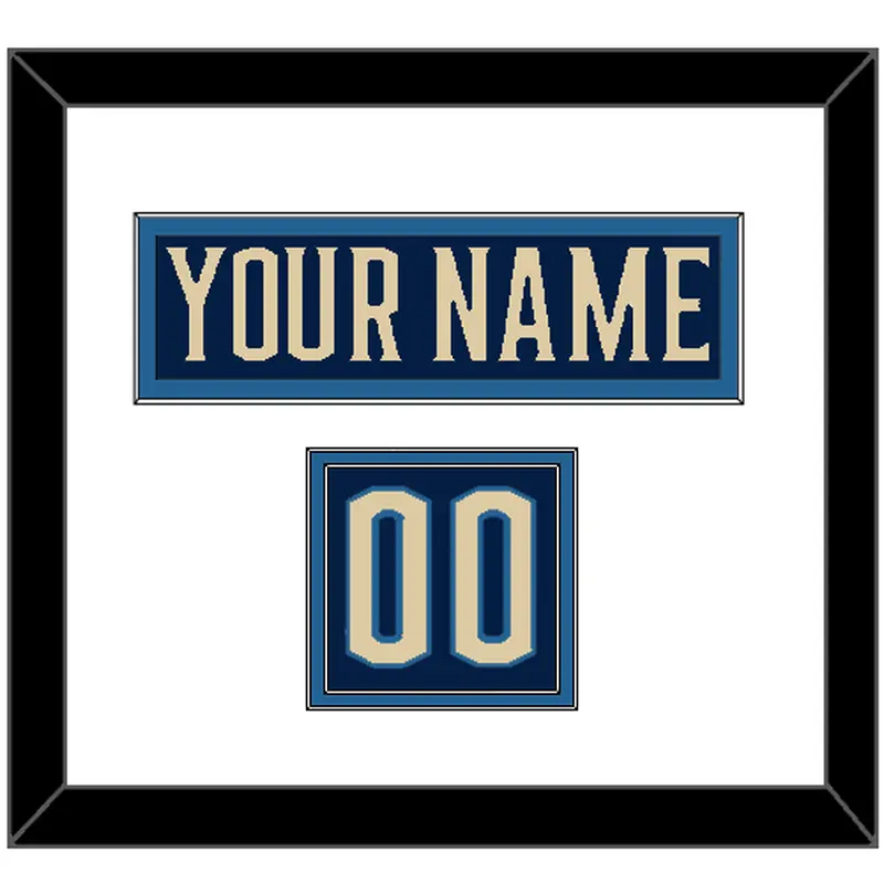 Columbus Nameplate & Number (Shoulder) - Alternate Navy Blue - Double Mat 1