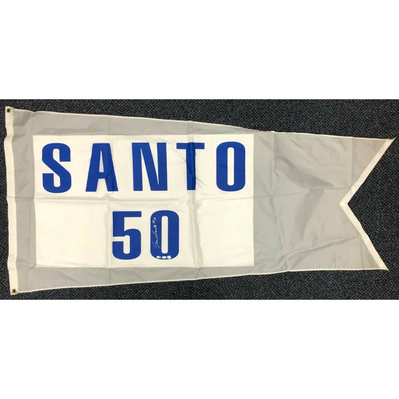 RARE Ron Santo Signed Game Used Actual Flag Flown At Wrigley Field Steiner COA
