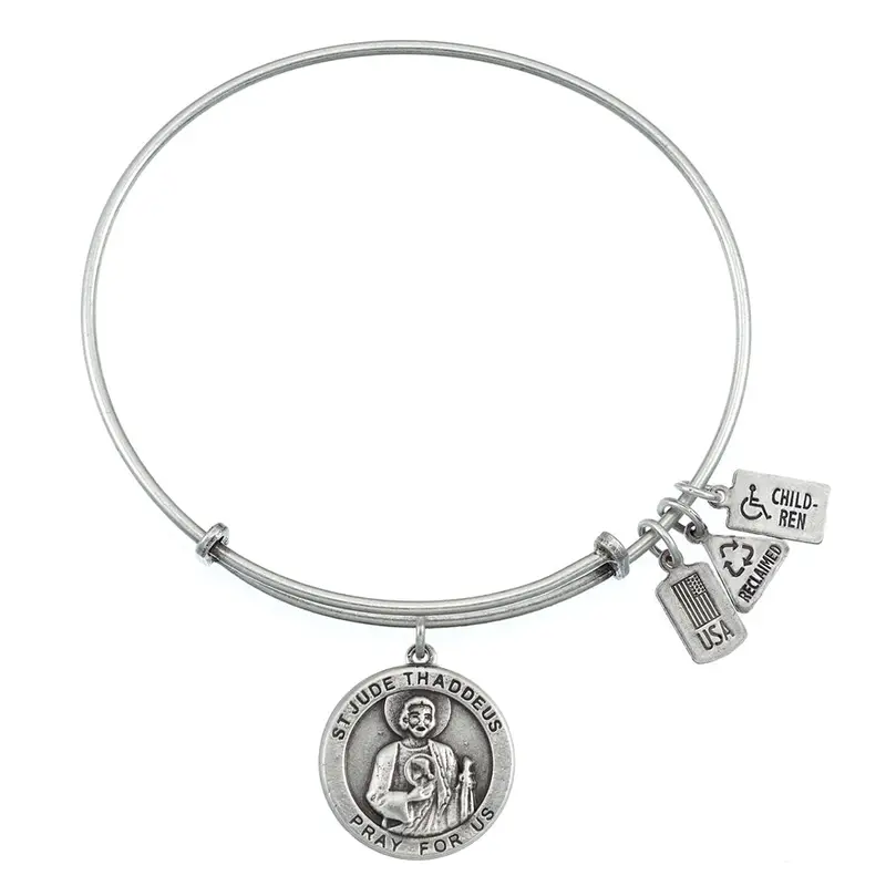 Saint Jude Medal Charm Bangle